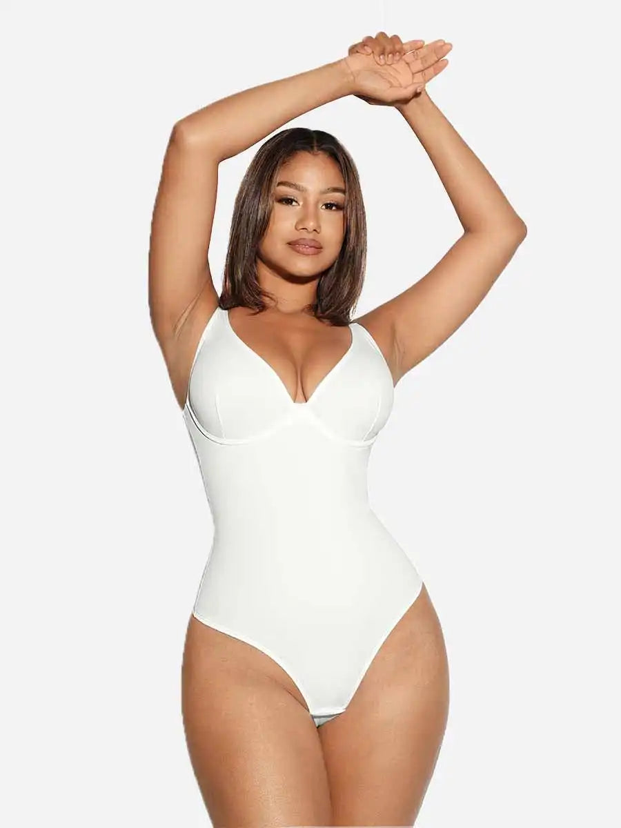 V-Neck Tummy Control Sculpt Bodysuit