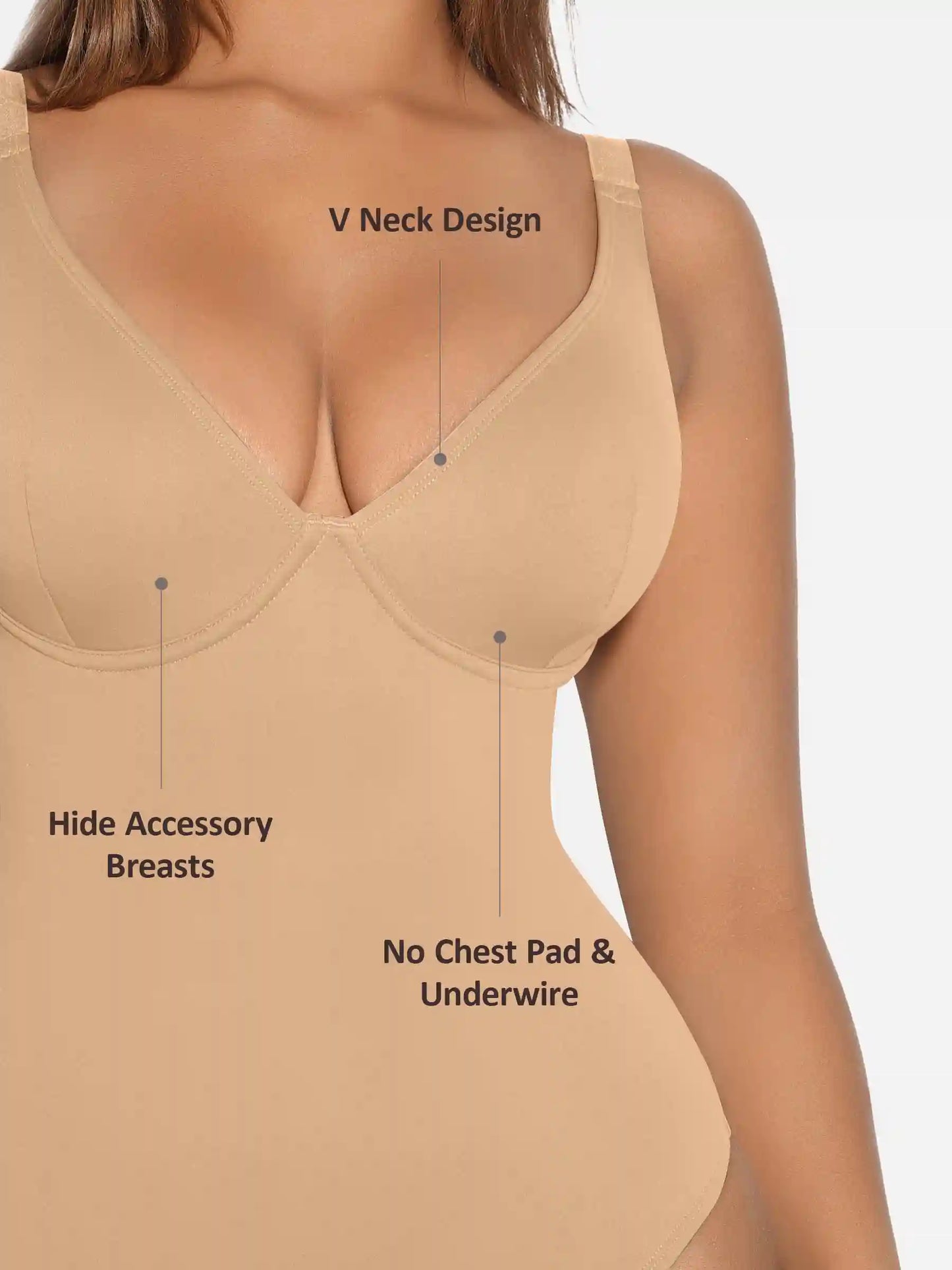 V-Neck Tummy Control Sculpt Bodysuit