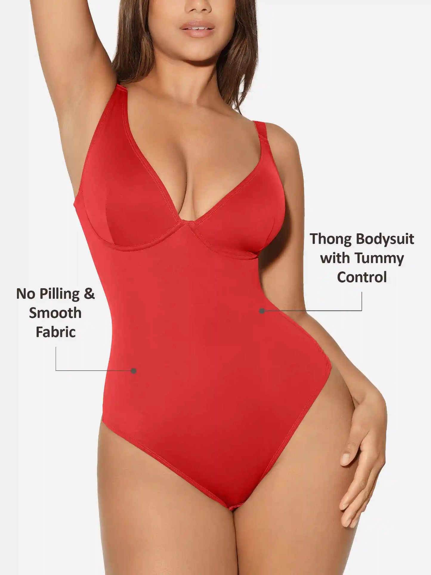 V-Neck Tummy Control Sculpt Bodysuit