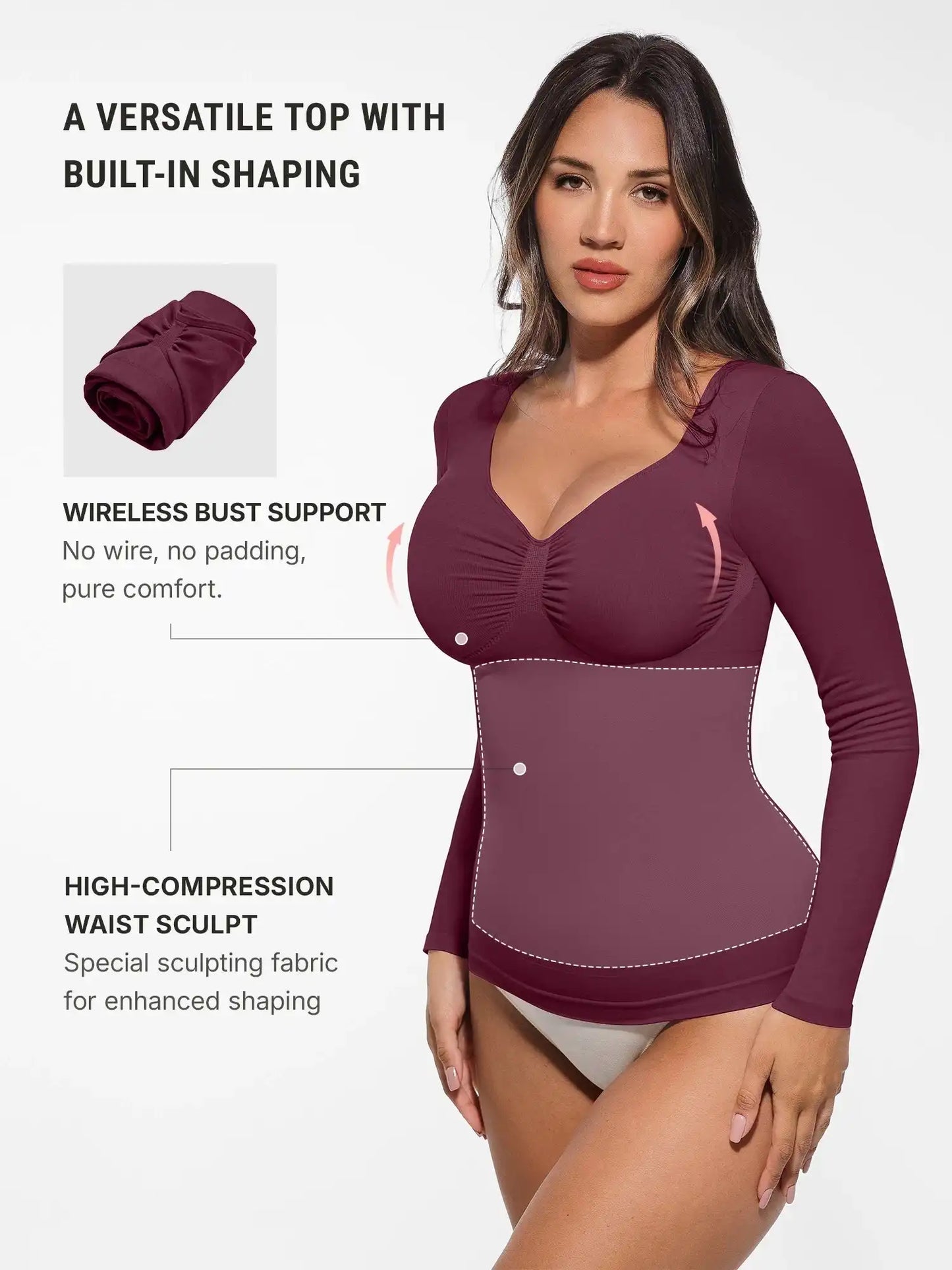 Seamless Long-Sleeve Everyday Shaper Top