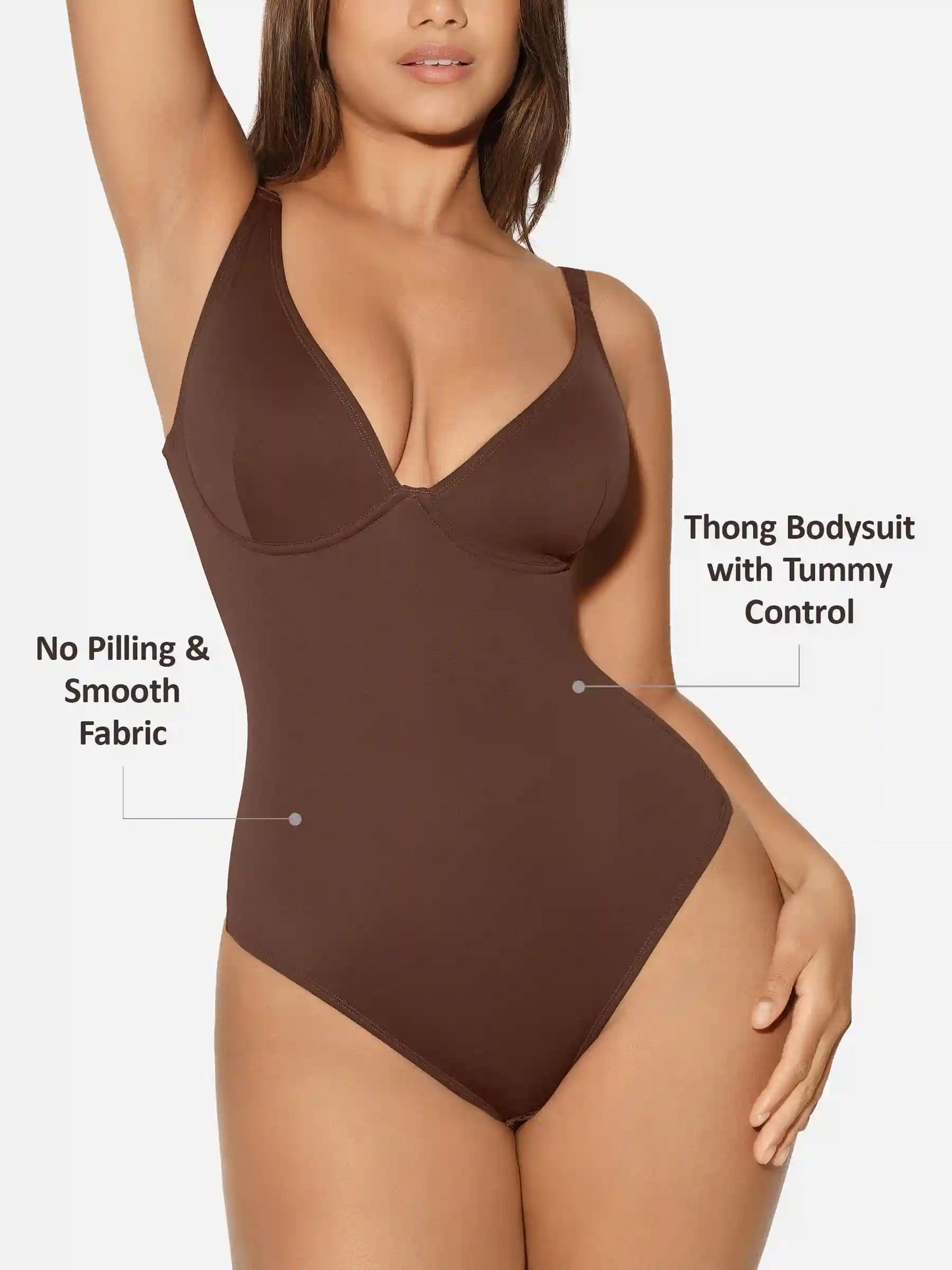 V-Neck Tummy Control Sculpt Bodysuit