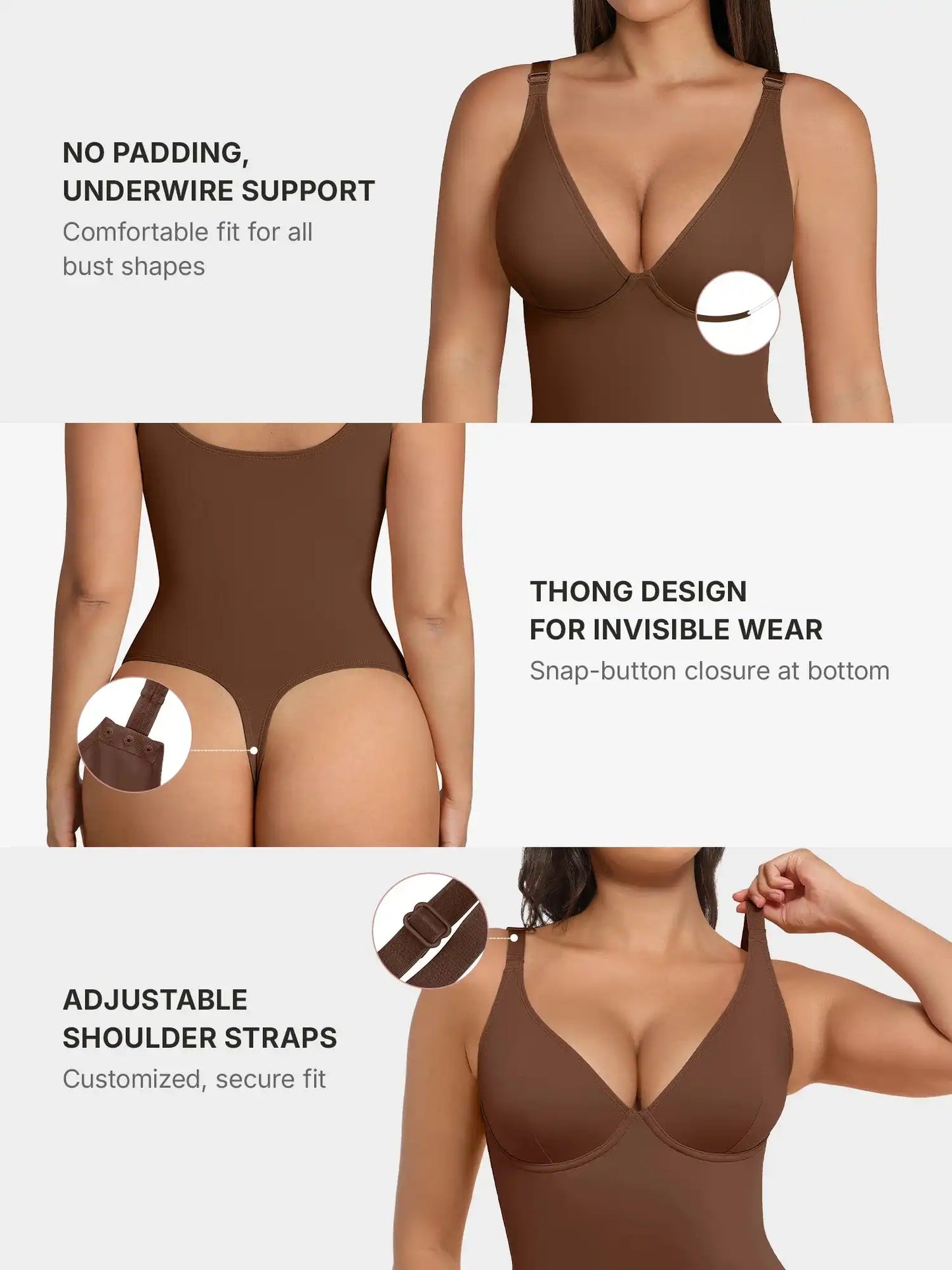 V-Neck Tummy Control Sculpt Bodysuit
