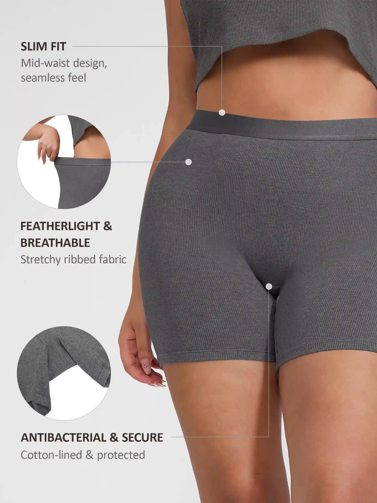 Ribbed Soft Cotton Boxer Short