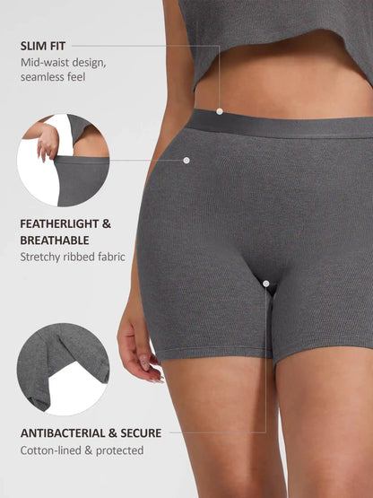 Ribbed Soft Cotton Boxer Short