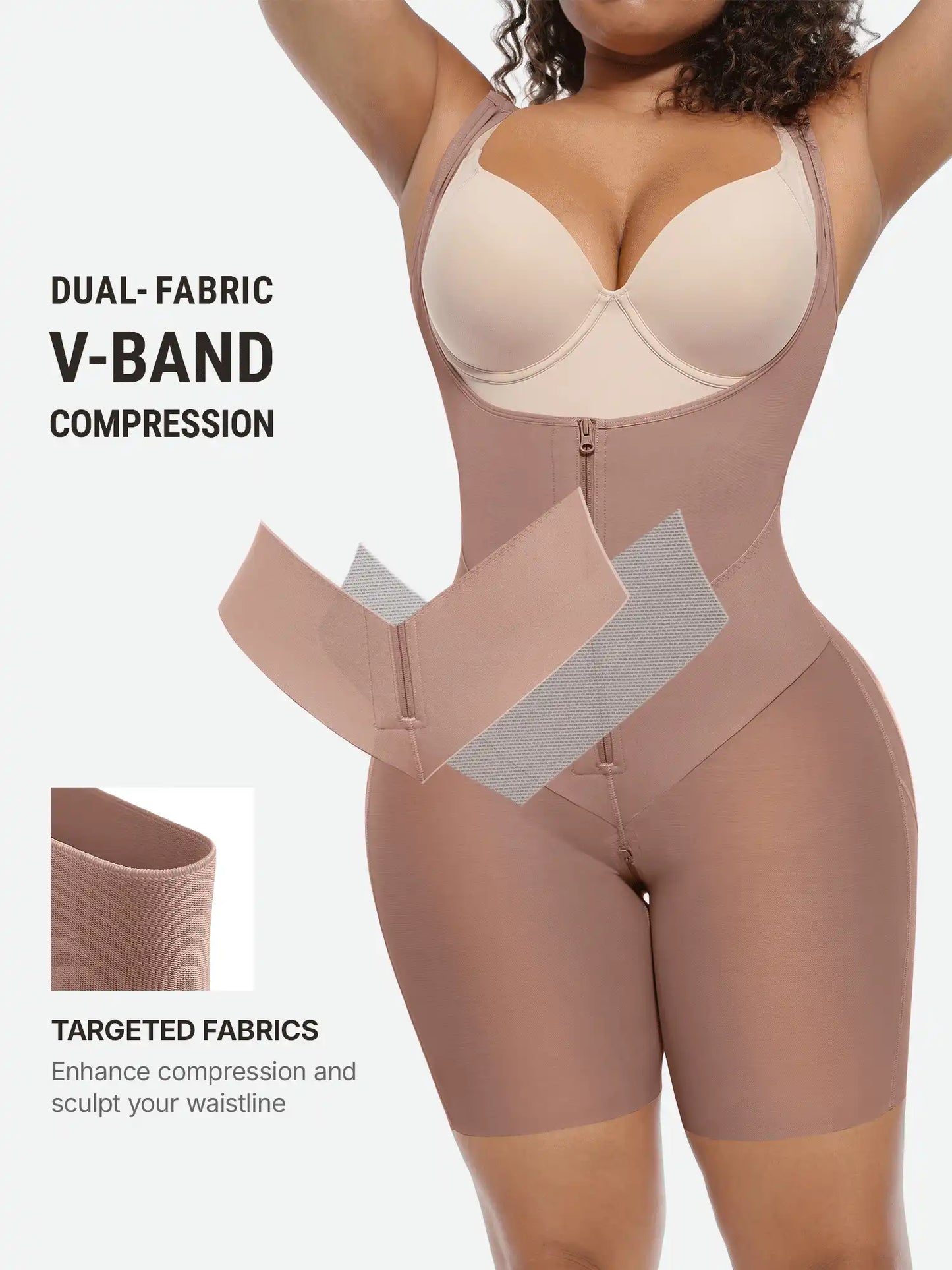 V-Shaped Faja Tummy Control Butt Lift Bodysuit