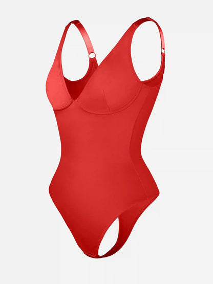 V-Neck Tummy Control Sculpt Bodysuit