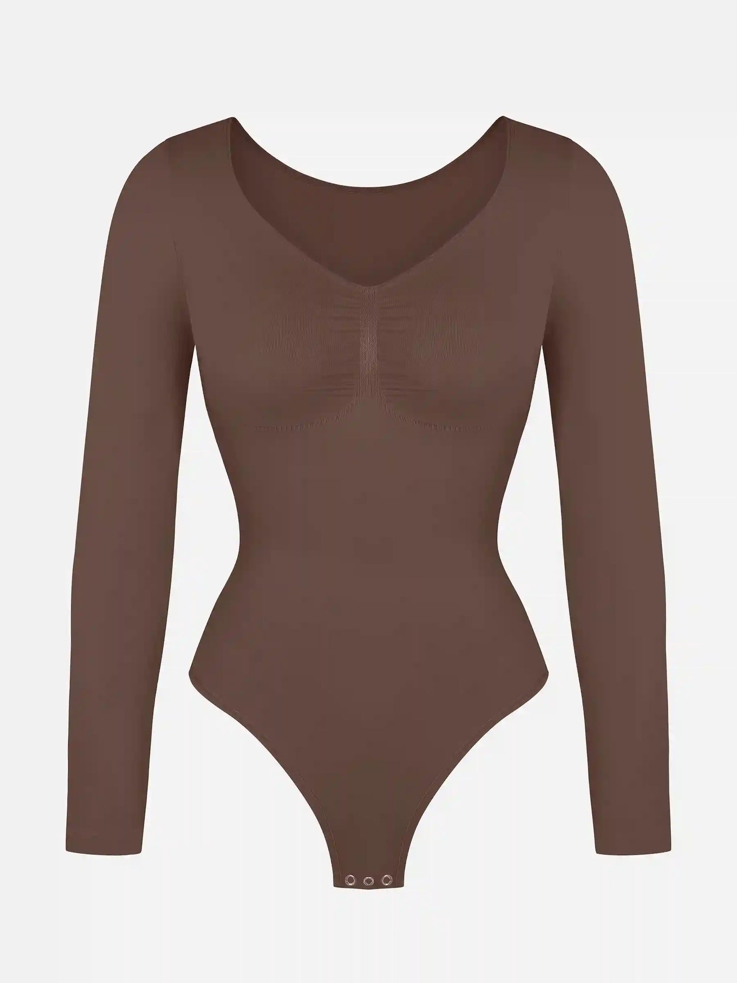 Seamless Long Sleeve Tummy Control Thong Bodysuit