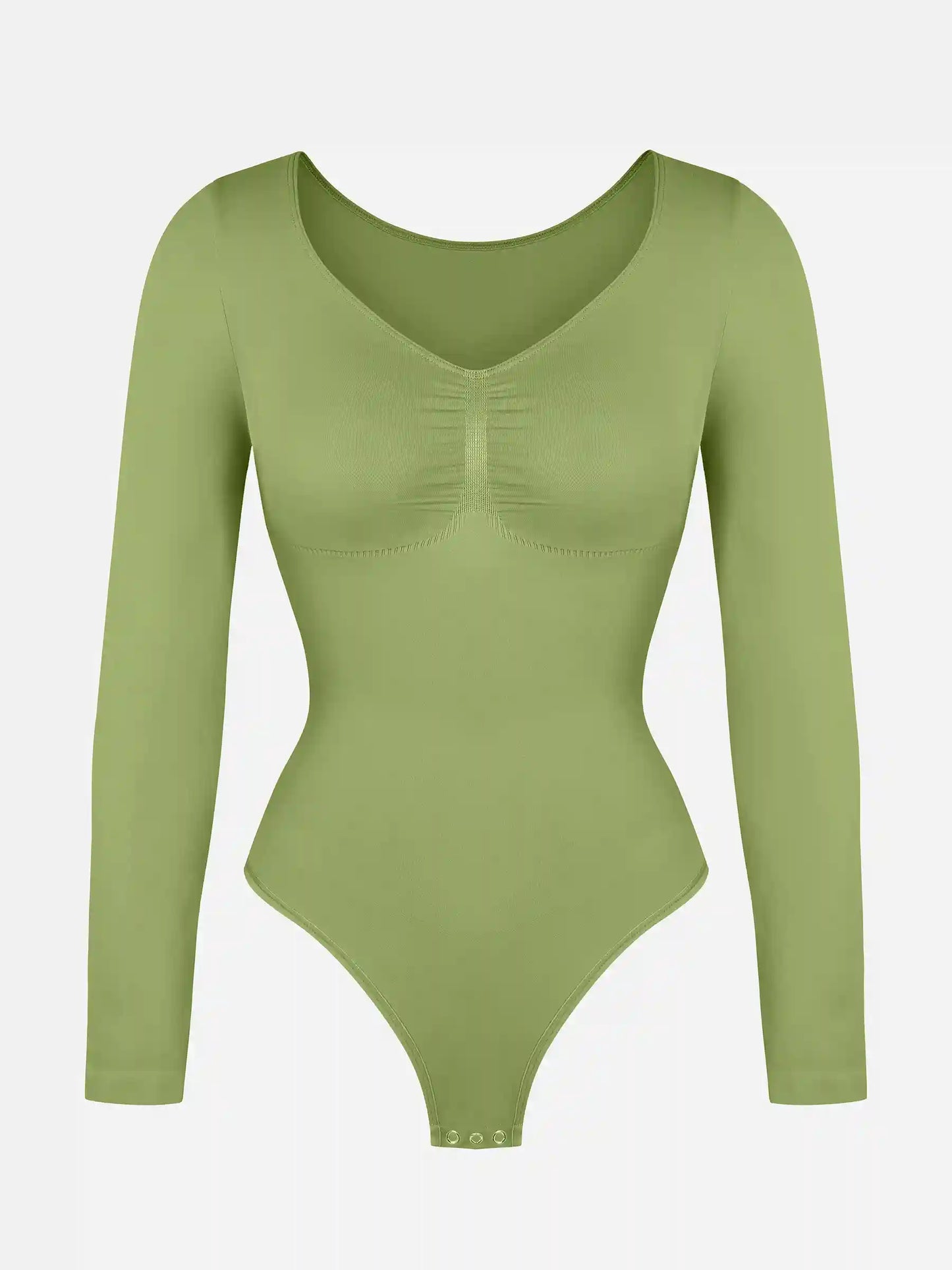 Seamless Long Sleeve Tummy Control Thong Bodysuit