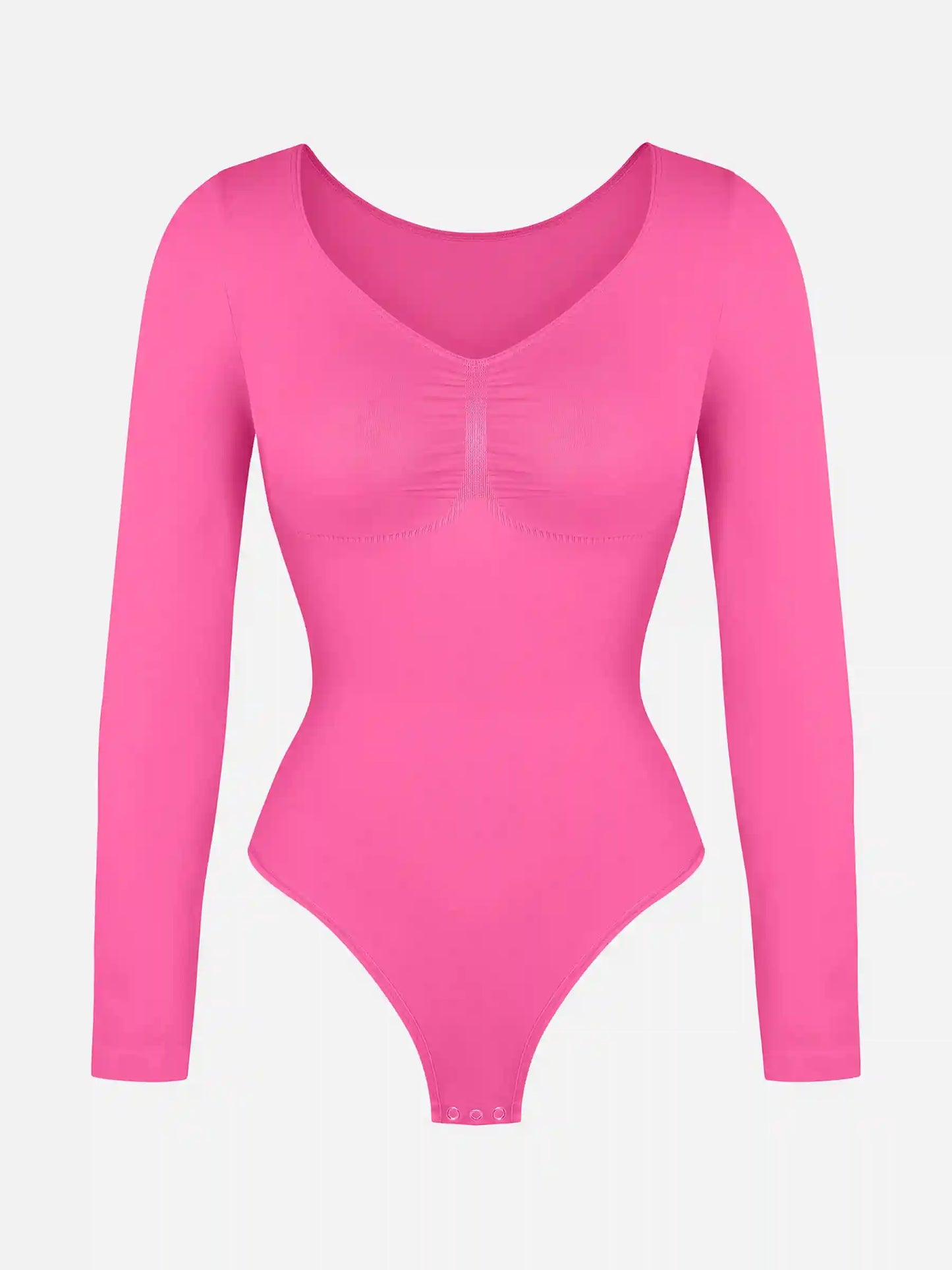 Seamless Long Sleeve Tummy Control Thong Bodysuit