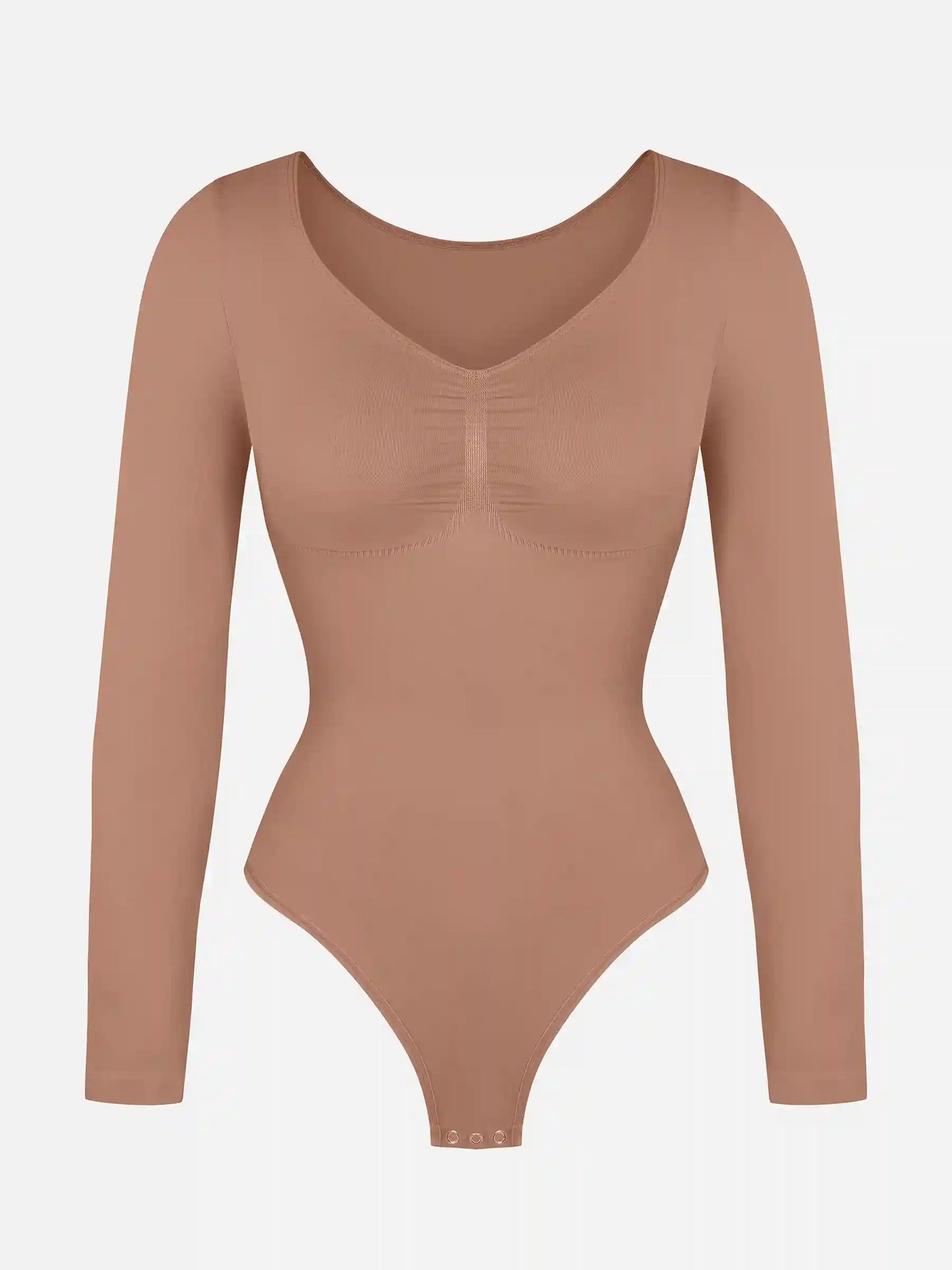Seamless Long Sleeve Tummy Control Thong Bodysuit