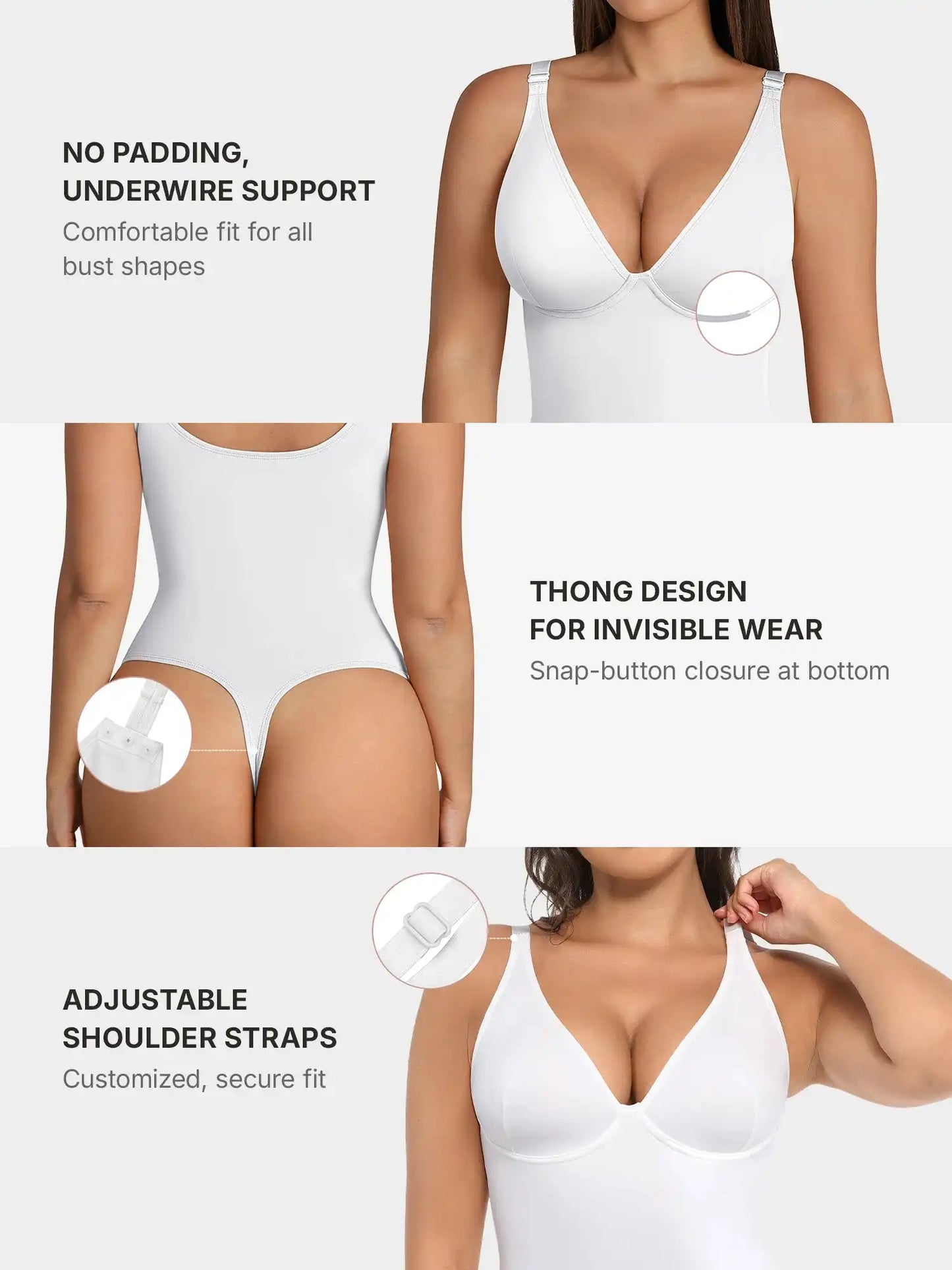 V-Neck Tummy Control Sculpt Bodysuit