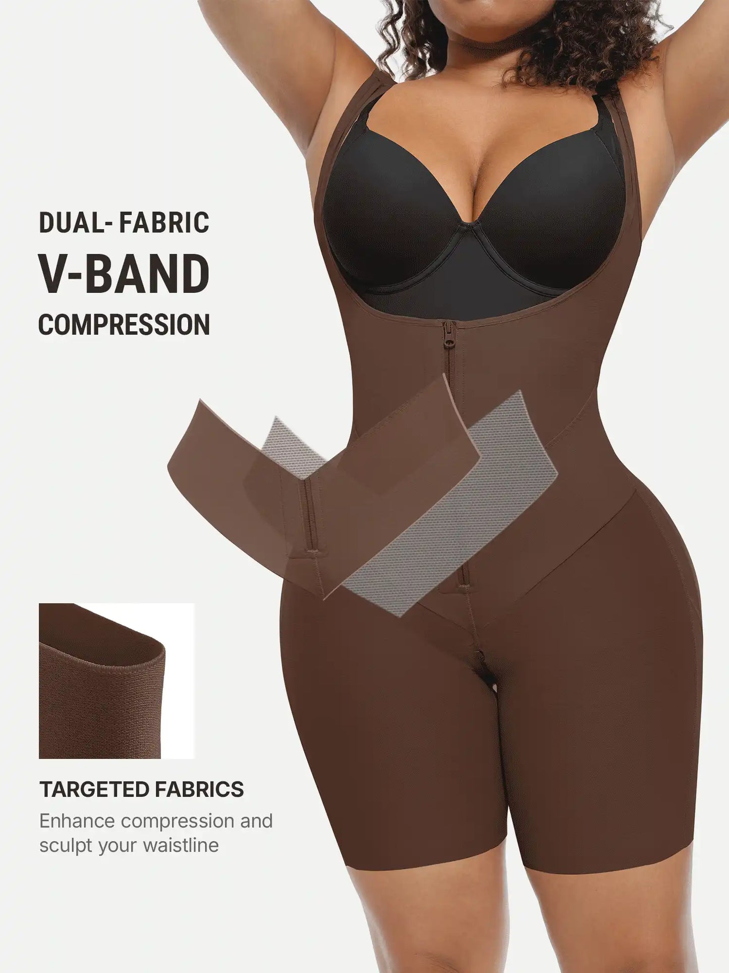 V-Shaped Faja Tummy Control Butt Lift Bodysuit