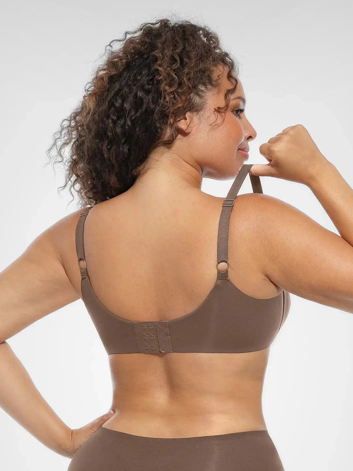 Adjustable-Strap Underwire Deep V-neck Bra