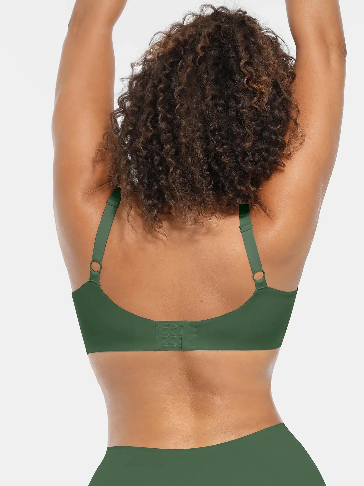 Adjustable-Strap Underwire Deep V-neck Bra