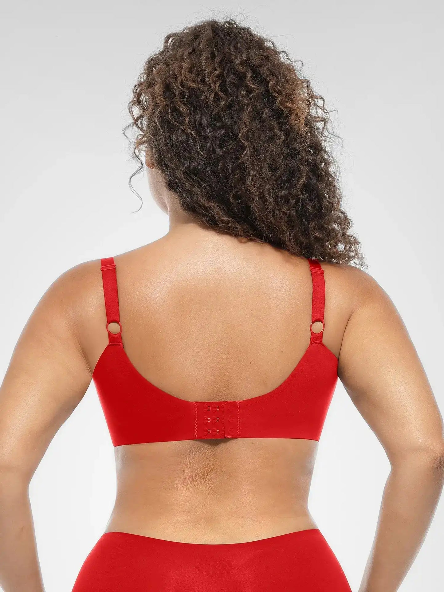 Adjustable-Strap Underwire Deep V-neck Bra