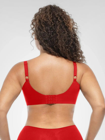 Adjustable-Strap Underwire Deep V-neck Bra