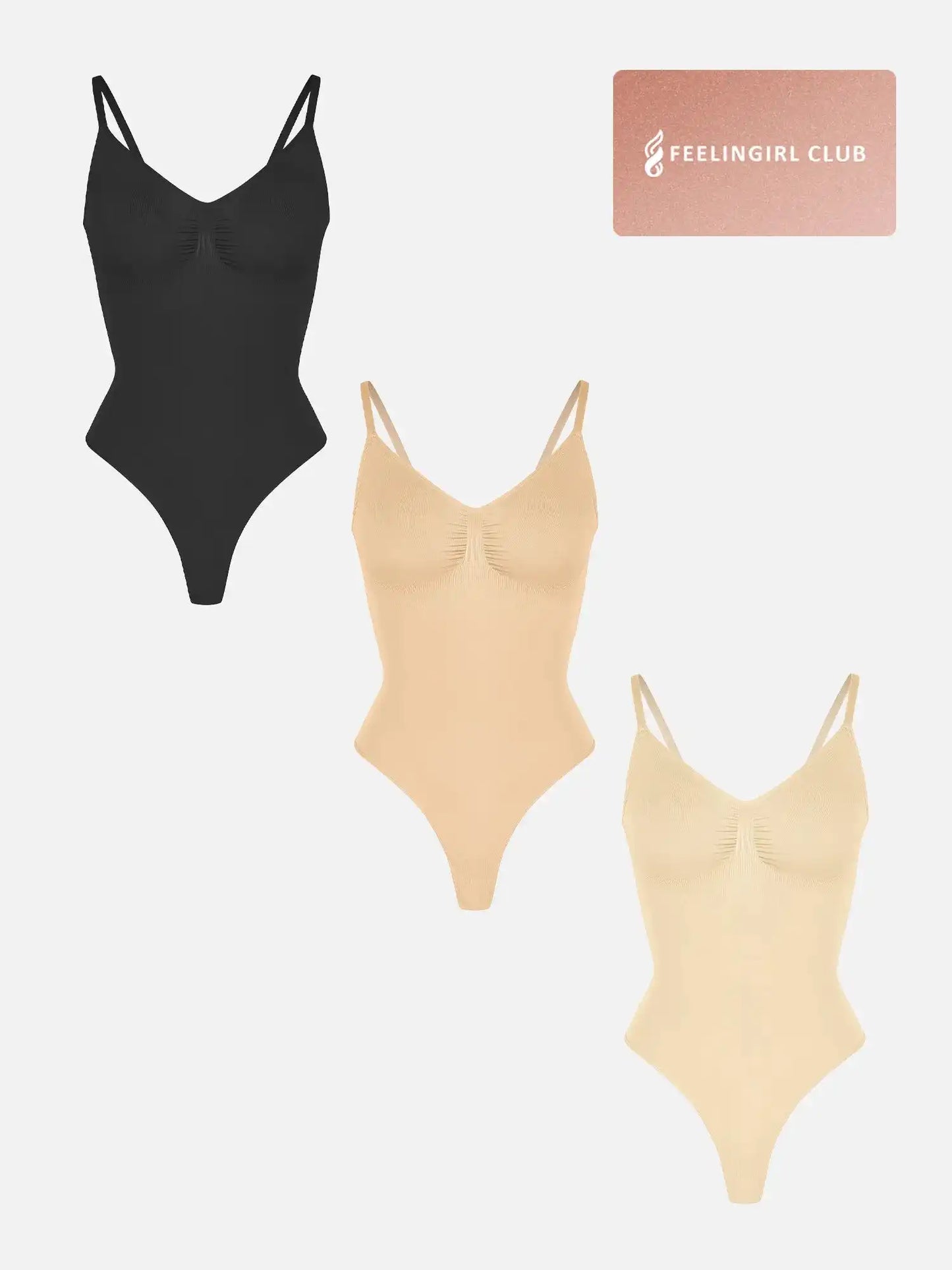 3-Pack Tummy Control Seamless Bodysuit Bundle