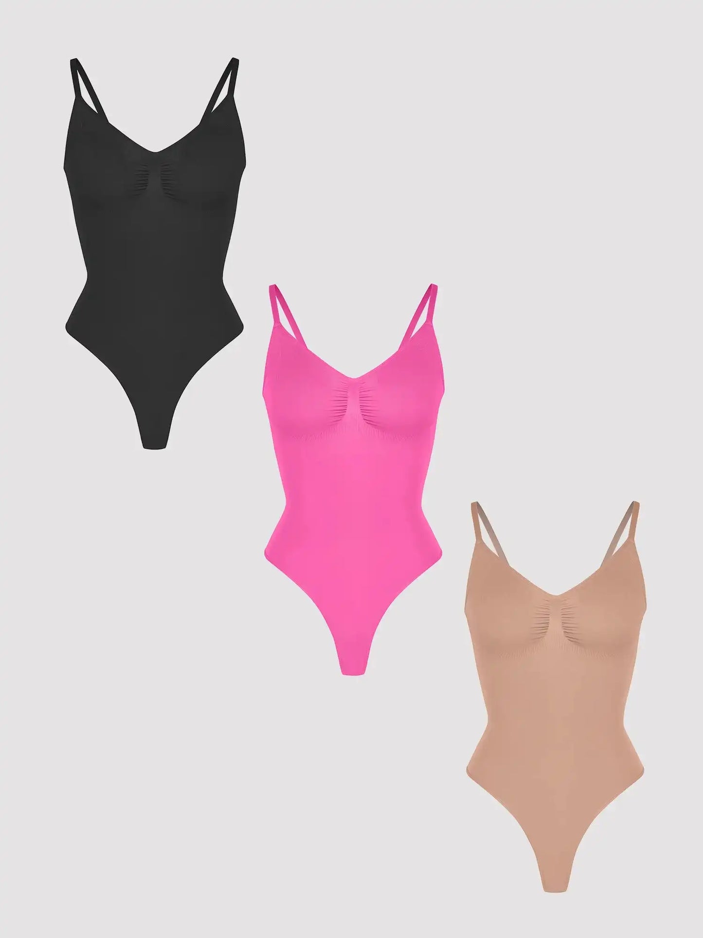 3-Pack Tummy Control Seamless Bodysuit Bundle