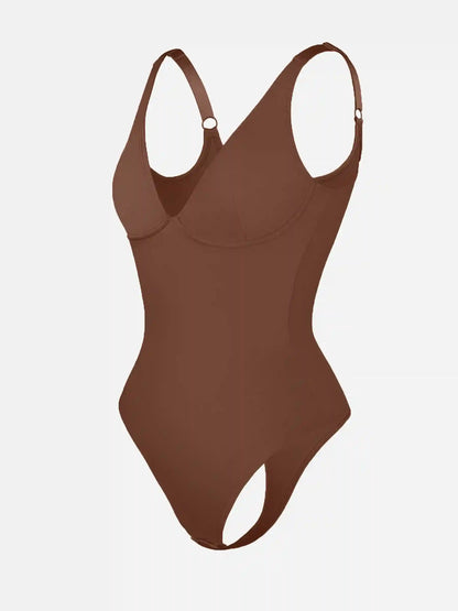 V-Neck Tummy Control Sculpt Bodysuit