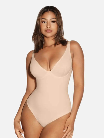 V-Neck Tummy Control Sculpt Bodysuit