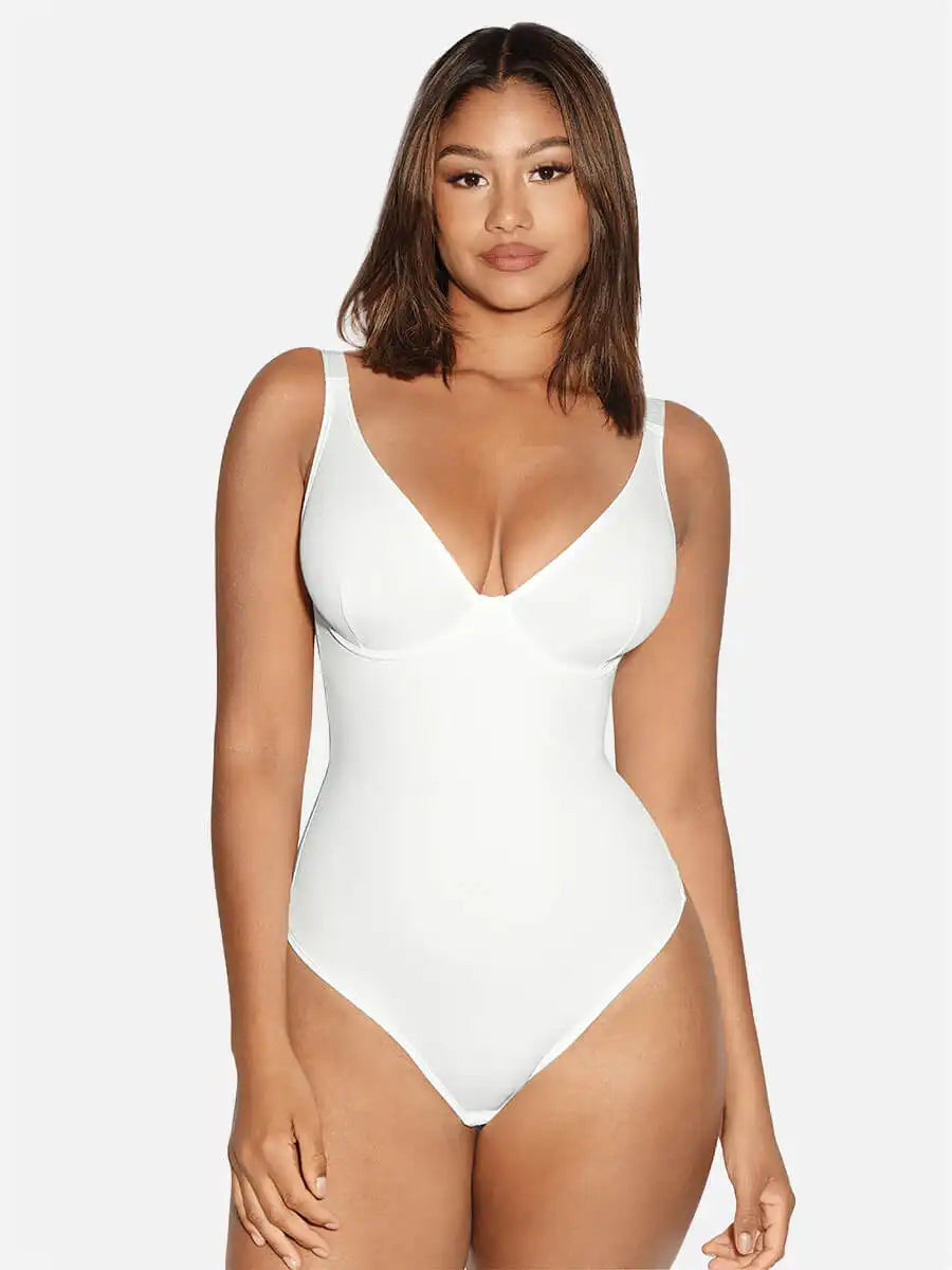 V-Neck Tummy Control Sculpt Bodysuit