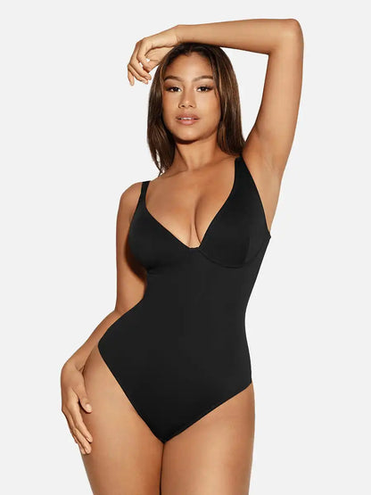 V-Neck Tummy Control Sculpt Bodysuit