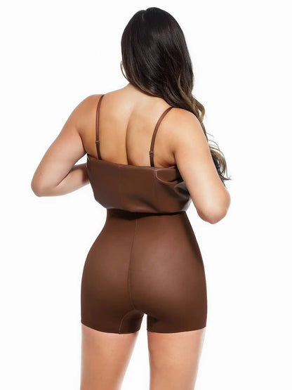 Popilush Dual-Wear Sculpting Faux Leather Dress