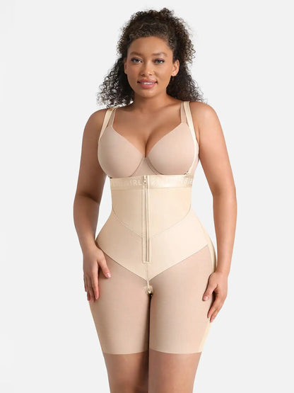 Wide V-neck Belt High-Waist Shaping Shorts