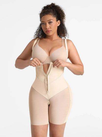 Wide V-neck Belt High-Waist Shaping Shorts