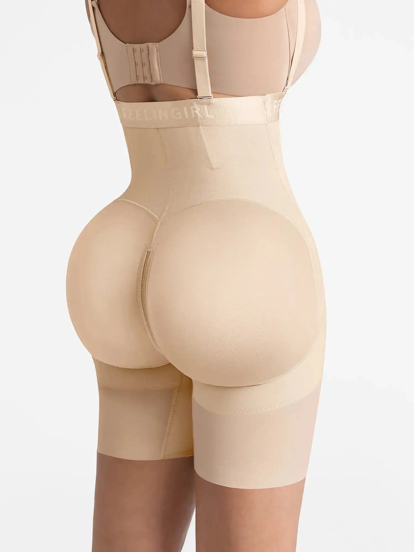 Wide V-neck Belt High-Waist Shaping Shorts