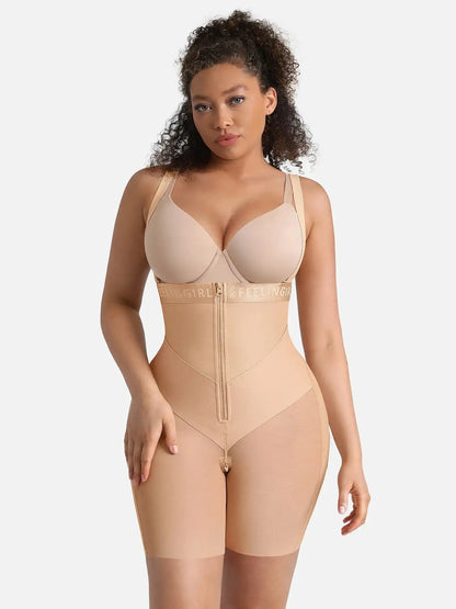Wide V-neck Belt High-Waist Shaping Shorts