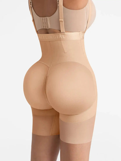 Wide V-neck Belt High-Waist Shaping Shorts