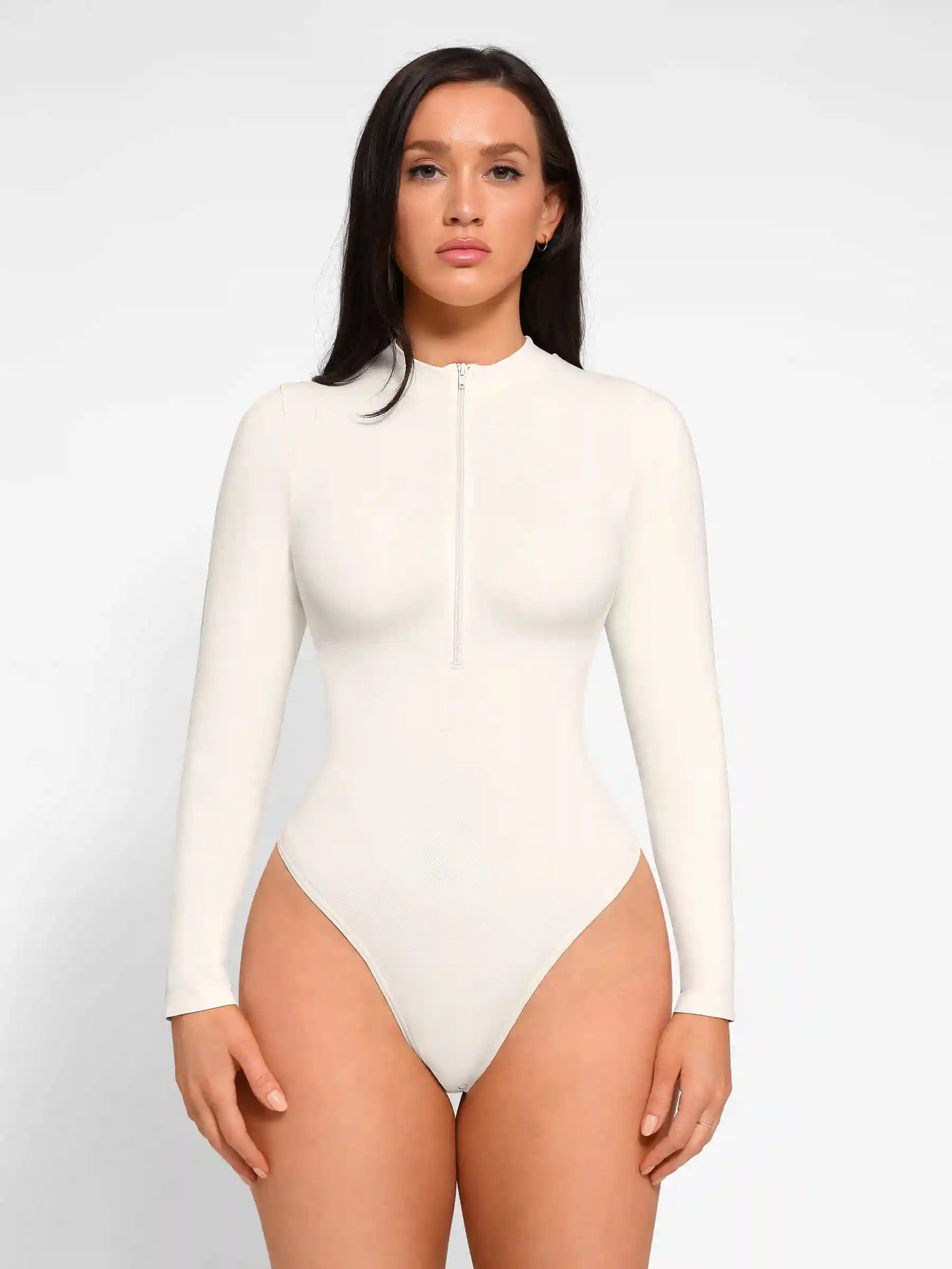 Long Sleeve Zipper Seamless Bodysuit