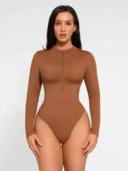 Long Sleeve Zipper Seamless Bodysuit