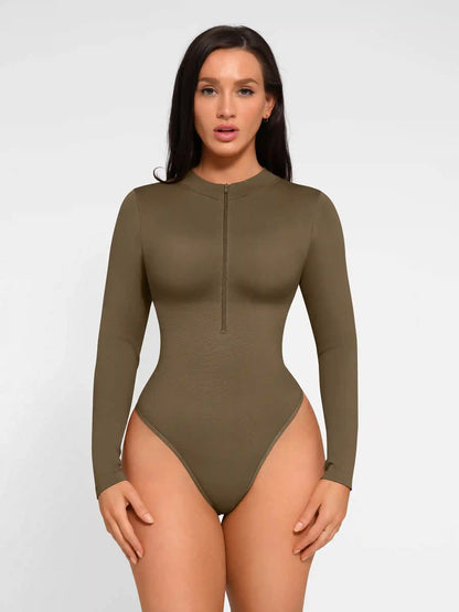 Long Sleeve Zipper Seamless Bodysuit