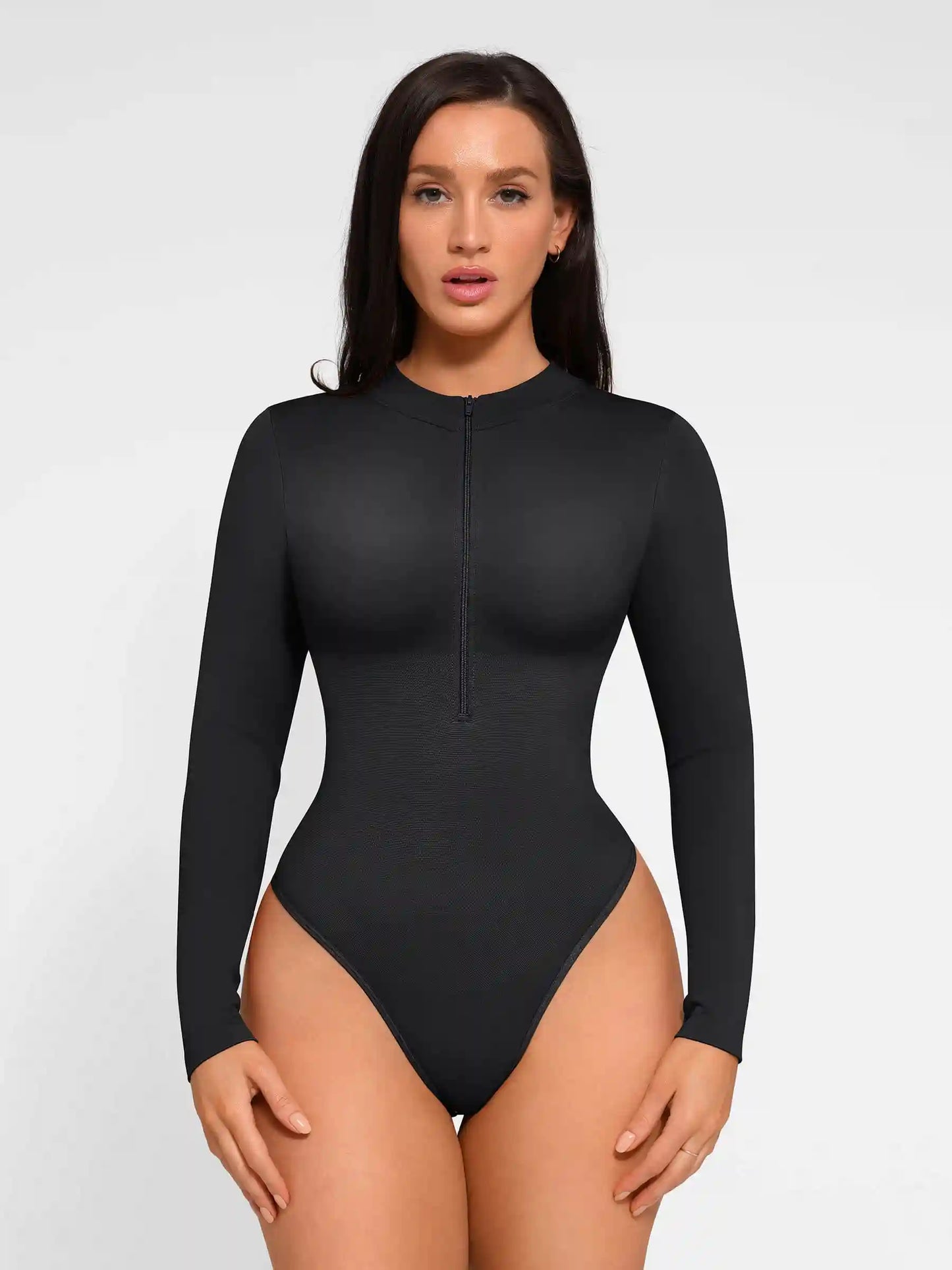 Long Sleeve Zipper Seamless Bodysuit