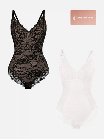 2-Pack Lace V Neck Bodysuit Bundle