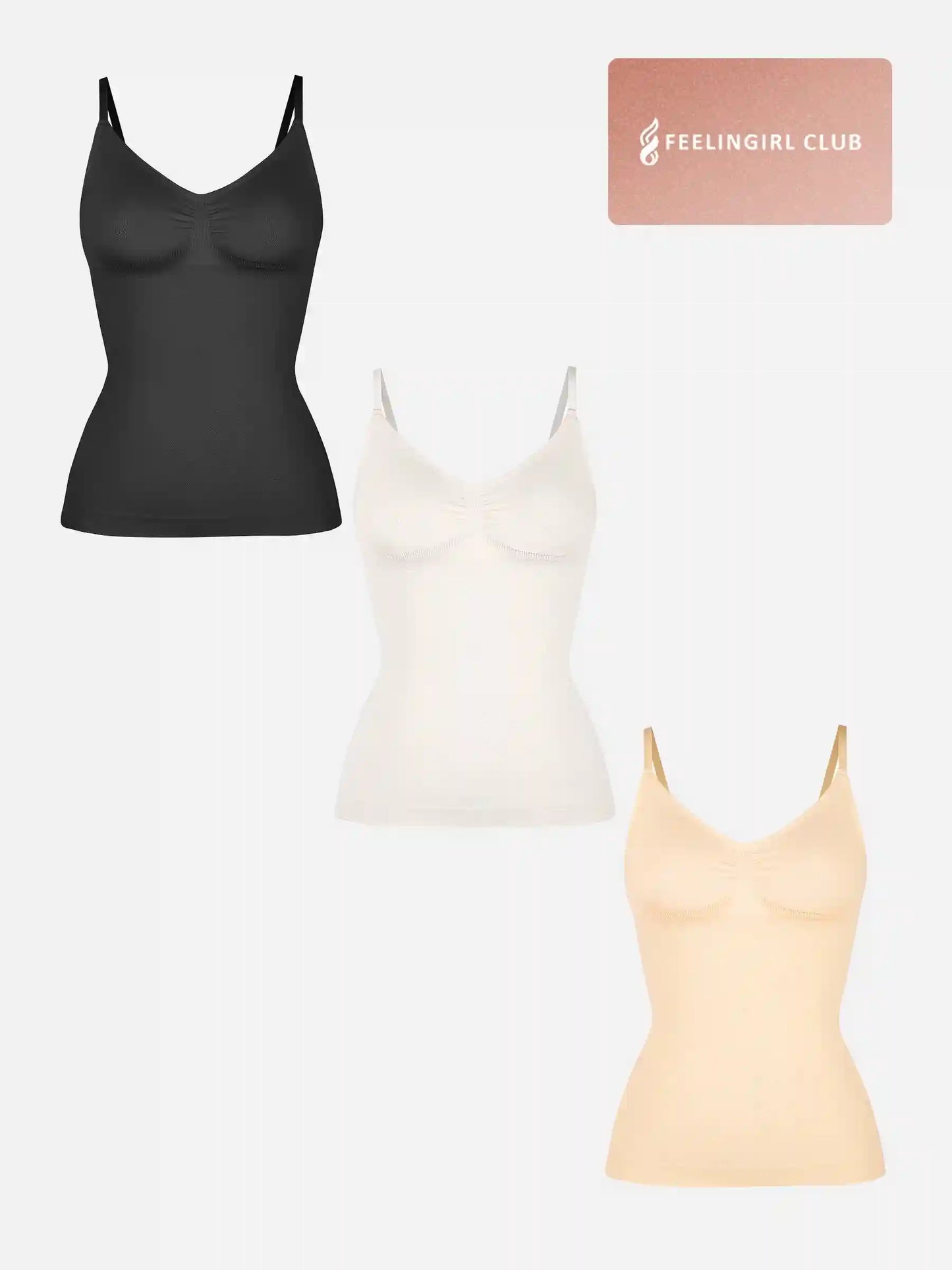 3-Pack Bust Support Waist Control Shape Tank Top Bundle