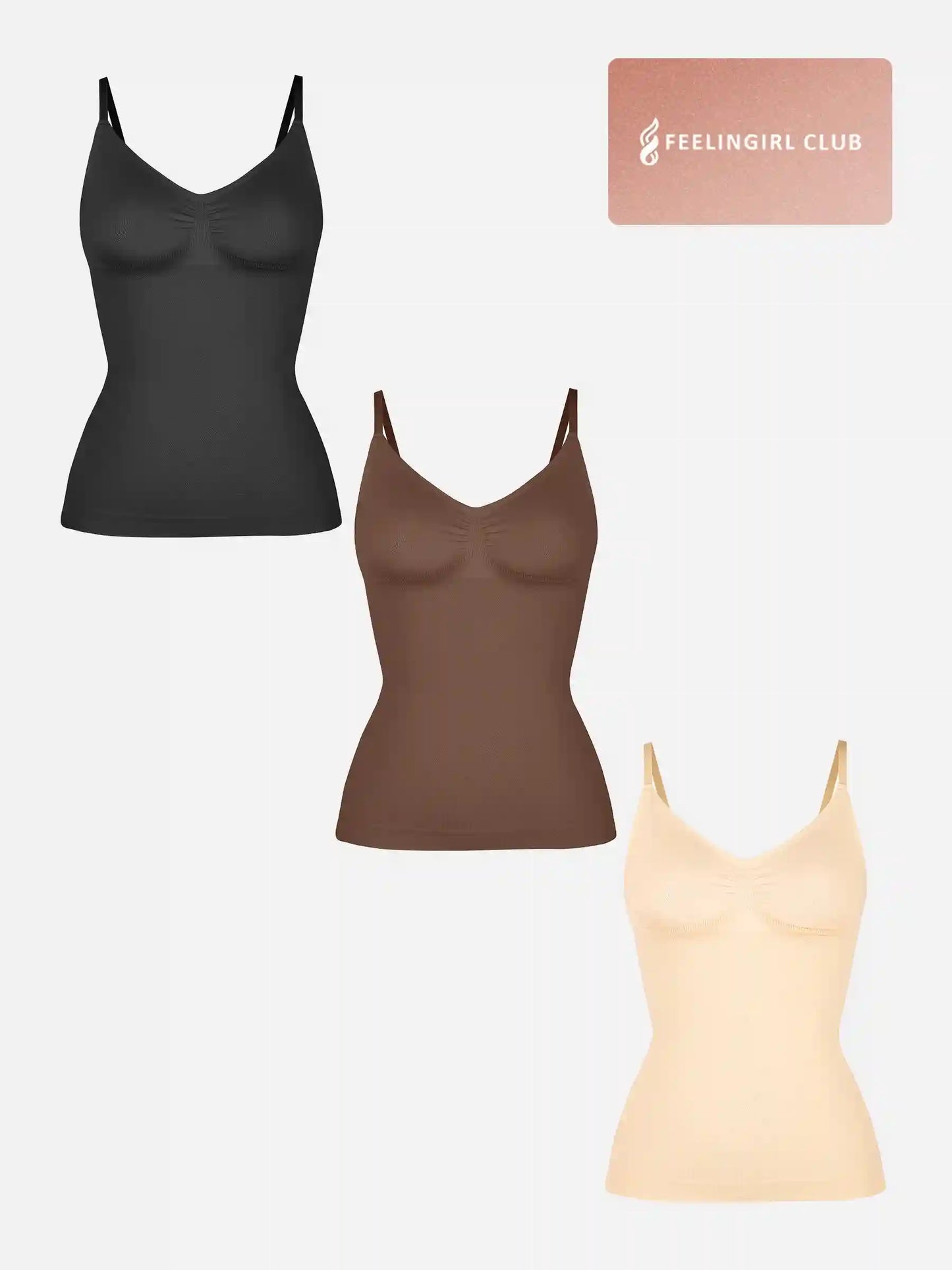 3-Pack Bust Support Waist Control Shape Tank Top Bundle