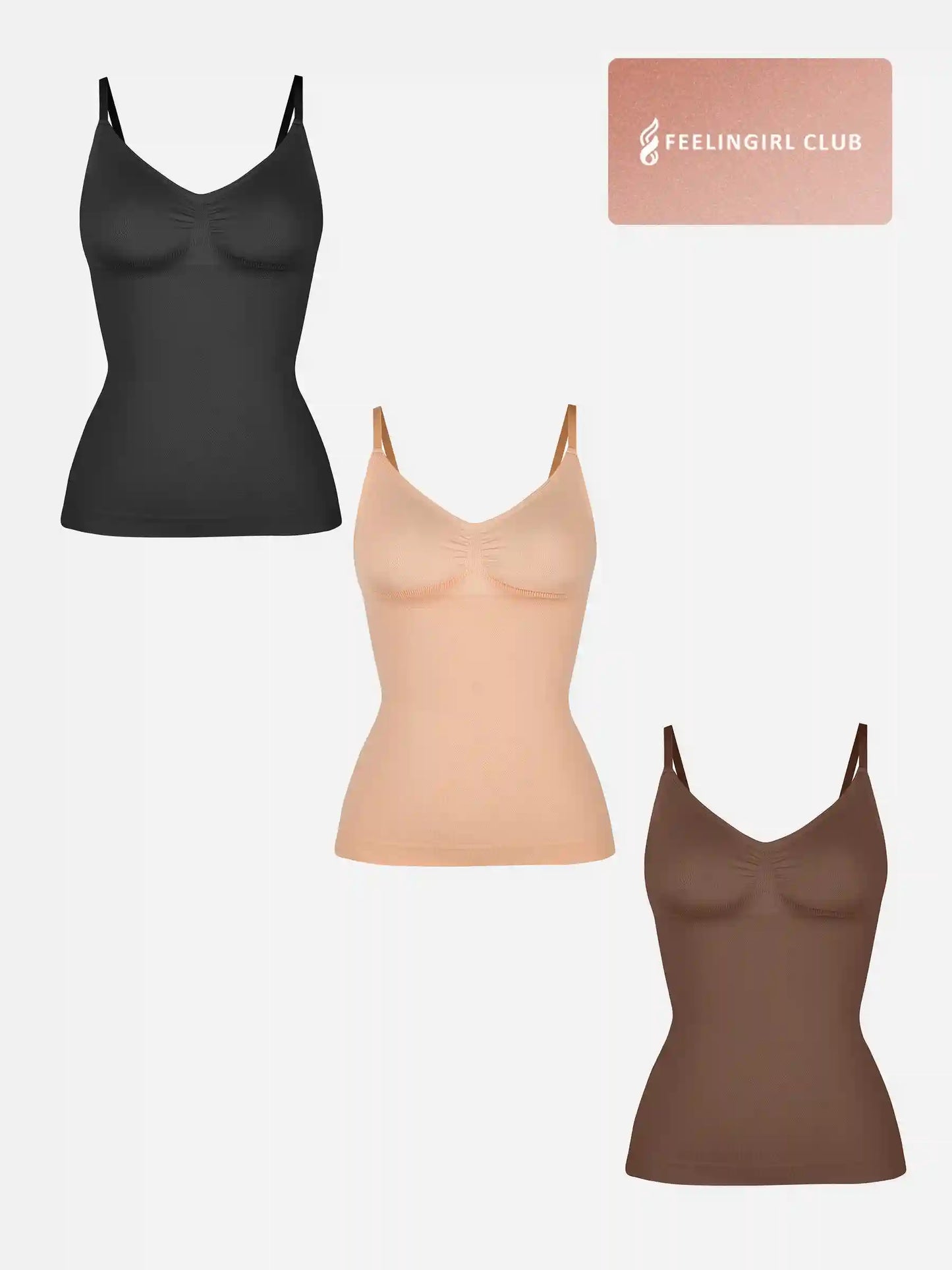 3-Pack Bust Support Waist Control Shape Tank Top Bundle