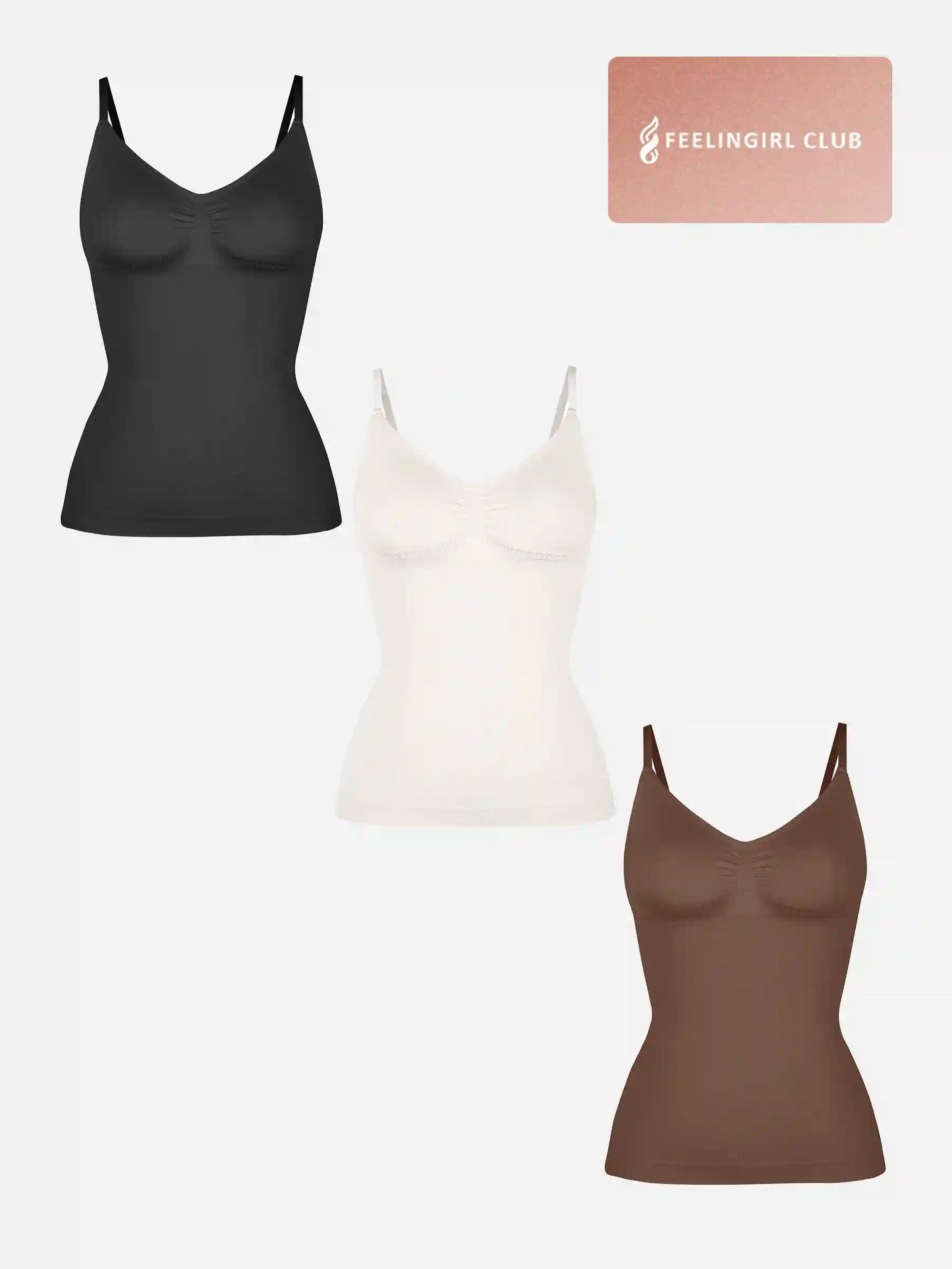 3-Pack Bust Support Waist Control Shape Tank Top Bundle