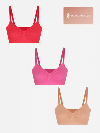 3-Pack Seamless Smooth Wireless Bra Bundle