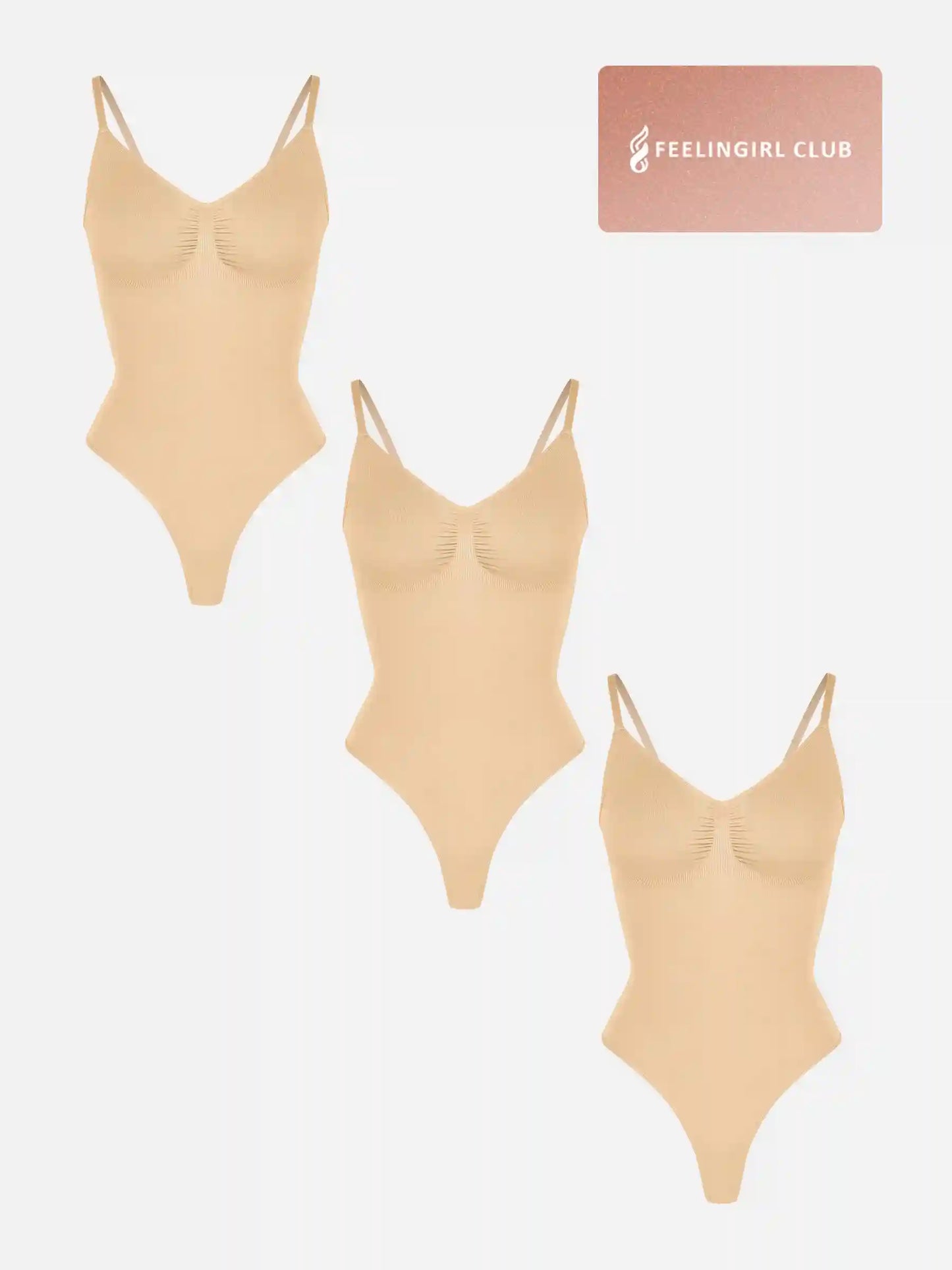 3-Pack Tummy Control Seamless Bodysuit Bundle
