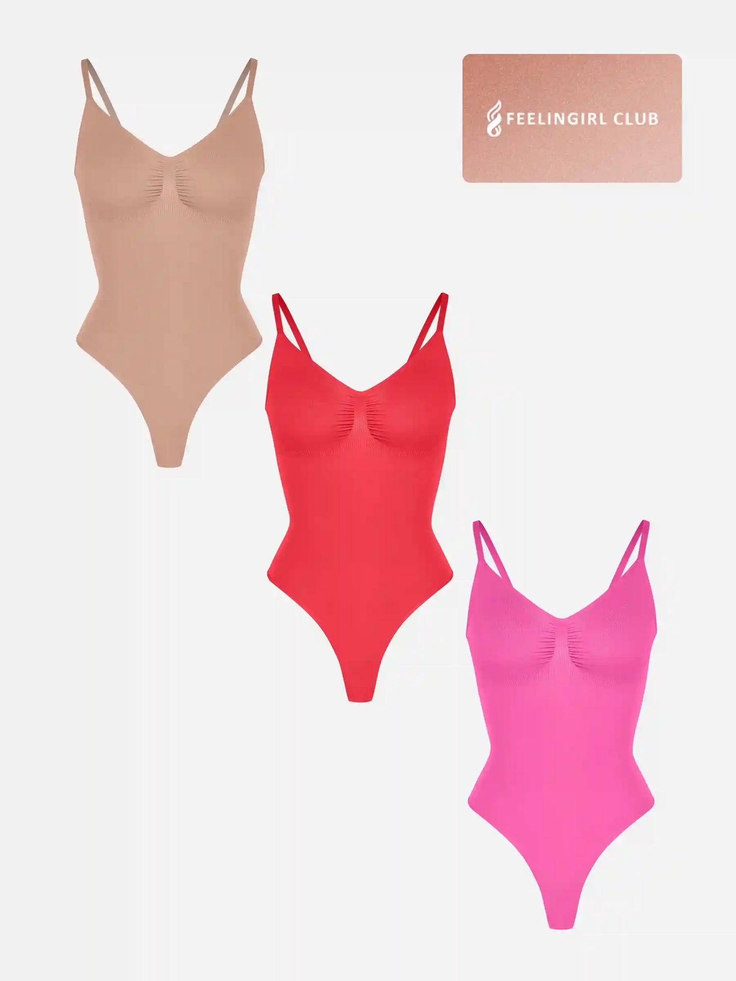 3-Pack Tummy Control Seamless Bodysuit Bundle