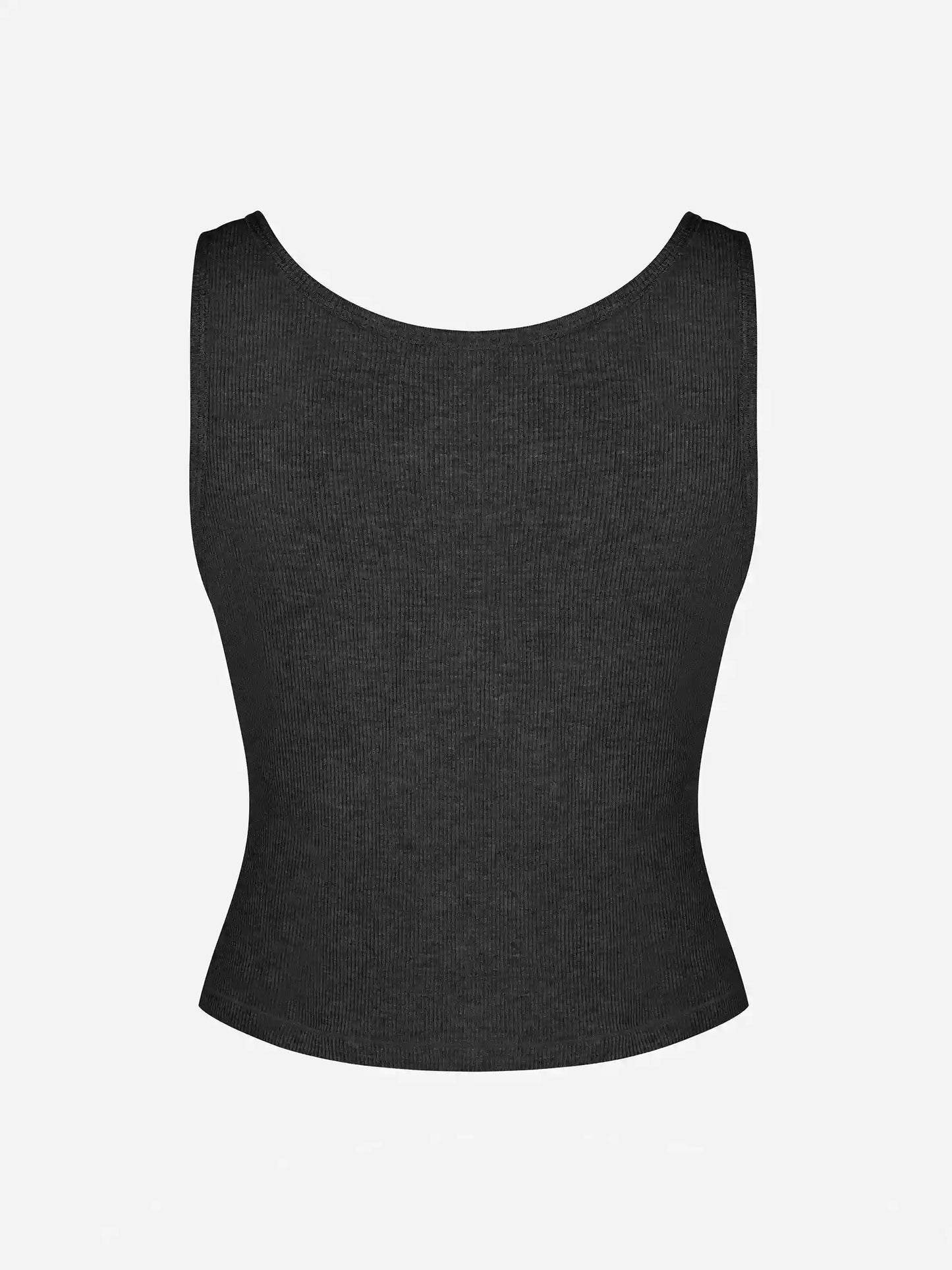 Ribbed Square-Neck Lounge Tank Top