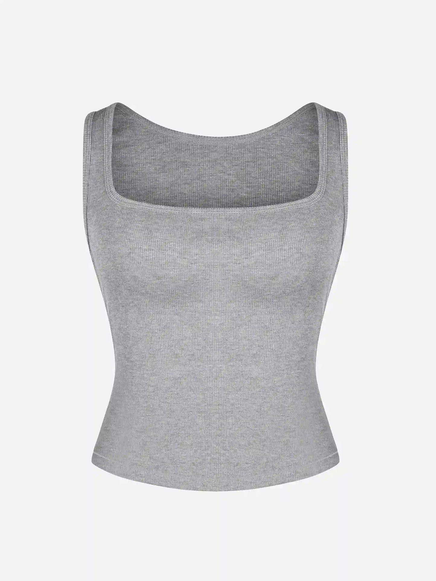 Ribbed Square-Neck Lounge Tank Top