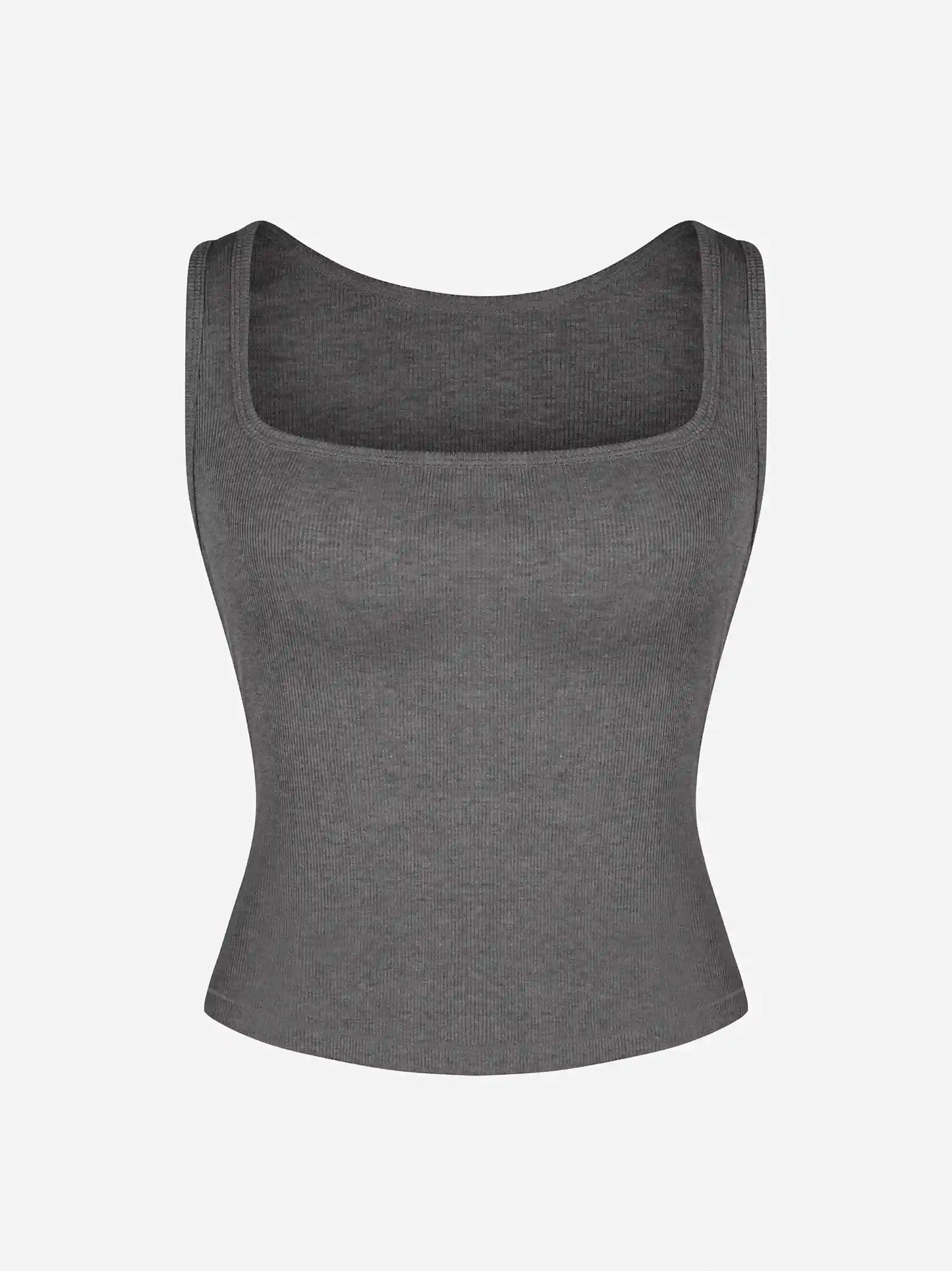 Ribbed Square-Neck Lounge Tank Top