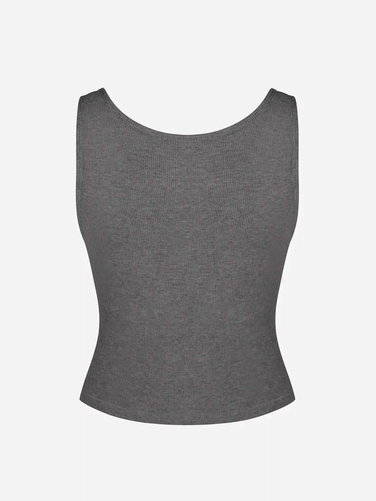 Ribbed Square-Neck Lounge Tank Top