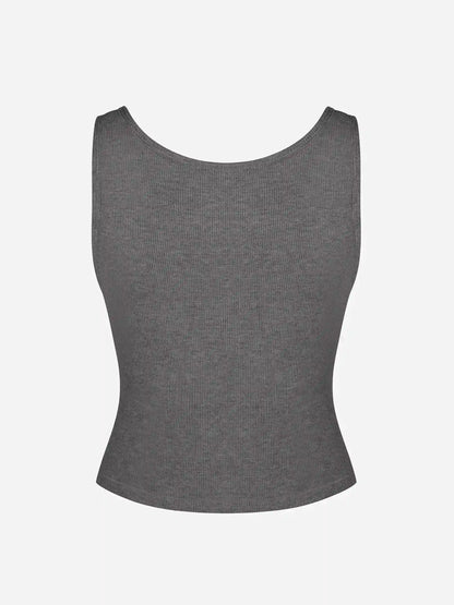 Ribbed Square-Neck Lounge Tank Top