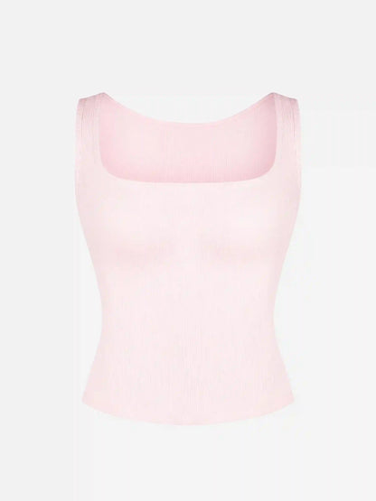 Ribbed Square-Neck Lounge Tank Top